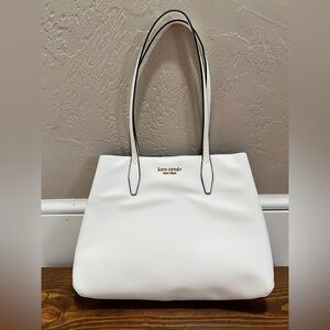 Kate Spade New York Molly Large Saffiano Leather Tote Bag – White